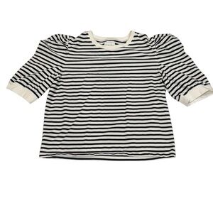 NWOT THE DROP Striped Puff Elbow Sleeve Top Large